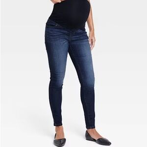 NWOT Isabela Maternity Women'sOver Belly Skinny Leg Dark Blue Jeans